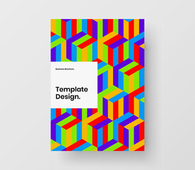 Multicolored front page design vector illustration. Amazing mosaic tiles book cover layout.