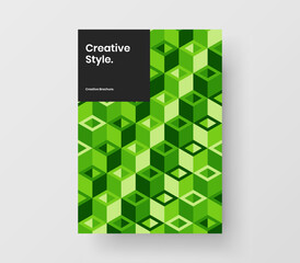 Clean geometric pattern poster illustration. Vivid magazine cover design vector template.
