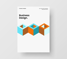 Original corporate cover design vector layout. Trendy geometric shapes presentation template.