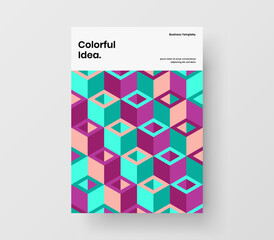 Fresh presentation A4 vector design layout. Isolated geometric shapes journal cover concept.