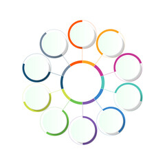 Process infographic with 10 steps, process or options.