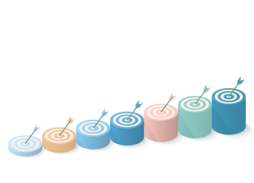 Process infographic with 7 steps, process or options.