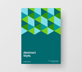 Fresh corporate cover vector design concept. Clean geometric pattern booklet template.