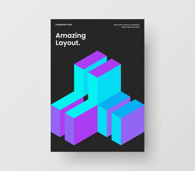 Creative corporate brochure A4 vector design concept. Unique geometric pattern annual report layout.