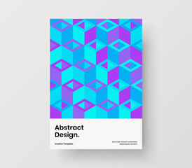 Creative postcard A4 design vector illustration. Fresh geometric shapes company brochure template.