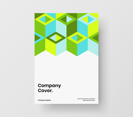 Minimalistic geometric pattern annual report illustration. Vivid corporate identity vector design template.