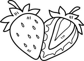 Hand Drawn strawberry fruit illustration