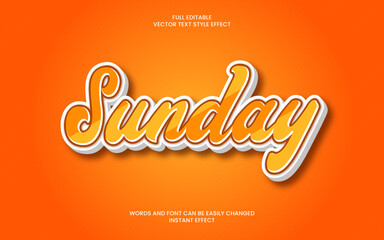 Fototapeta premium Sunday Text Effect