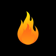 Creative abstract fire flame logo design vector template