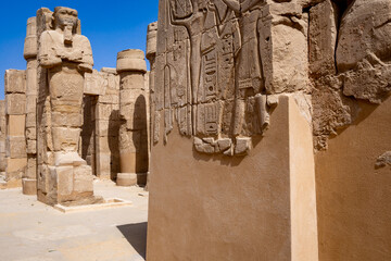 Ruins of the Egyptian Karnak Temple, the largest open-air museum in Luxor. Egypt.