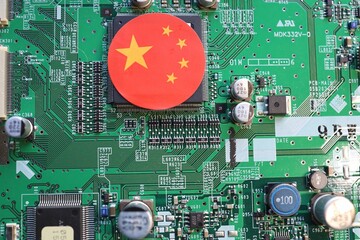 Tokyo, Japan, December 2022.Semiconductor printed circuit board. Concept: China semiconductor.