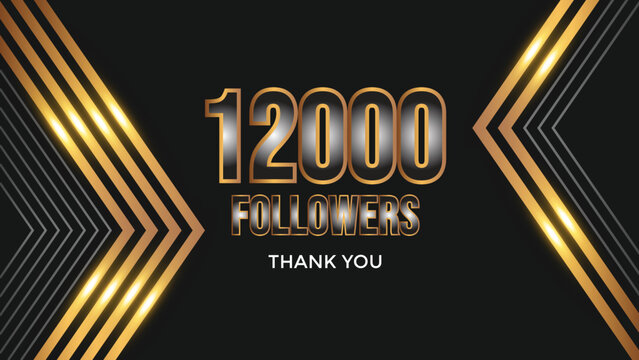 Thank you template for social media 12k followers, subscribers, like. 12000 followers
