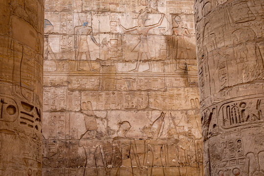 Ruins of the Egyptian Karnak Temple, the largest open-air museum in Luxor. Egypt.