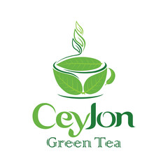 Ceylon Green Tea logo vector - obrazy, fototapety, plakaty