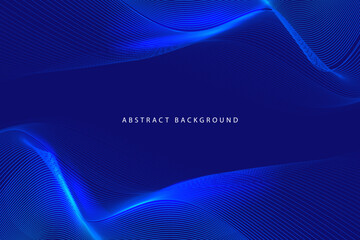 dark blue premium abstract backgroun design with strock line wave for web banner poster flyer