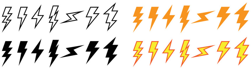 electricity icon set. lighting icon, vector illustration