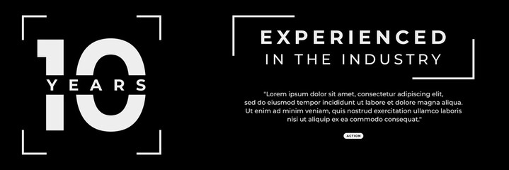 10 years experience or more than 10 years experience vector illustration. Best 10 years experience. 10 years experience vector template. Perfect for banners about ability experience.