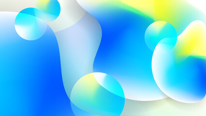 Modern abstract blue and yellow wave liquid fluid background