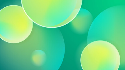 Modern abstract green gradient background with circles