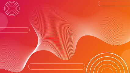 Abstract colorful orange background with memphis style