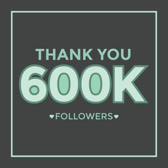Obraz premium celebration 600000 subscribers template for social media. 600k followers thank you 