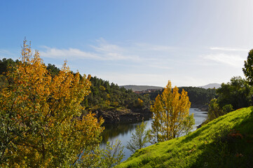 Fototapeta premium Lake view with mountain background