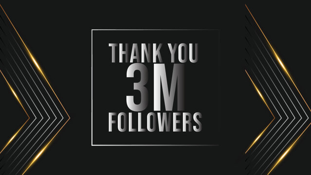 user Thank you celebrate of 3m subscribers and followers. 3m followers thank you
