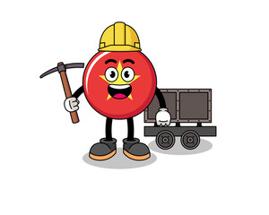 Mascot Illustration of vietnam flag miner