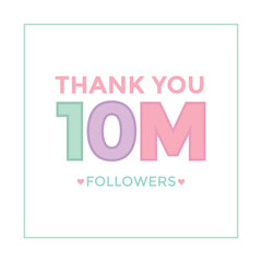 Thank you template for social media followers, subscribers, like. 10m followers
