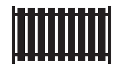 Black fence vector design on white background. Black fence design.