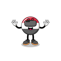 Illustration of yemen flag with a vr headset