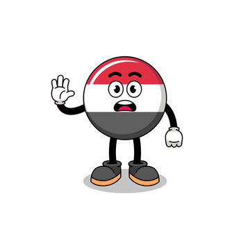 recommend clip art: yemen flag cartoon illustration doing stop hand