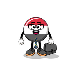 Fototapeta premium yemen flag mascot as a businessman