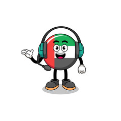 Fototapeta premium Mascot Illustration of UAE flag as a customer services