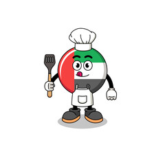 Mascot Illustration of UAE flag chef