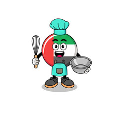 Illustration of UAE flag as a bakery chef