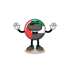 Illustration of UAE flag with a vr headset