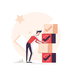 challenge to advance and win the competition. business development or improvement, completing tasks until the project is complete,Progress from start to finish and success