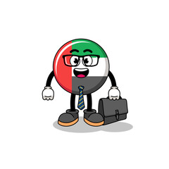 UAE flag mascot as a businessman