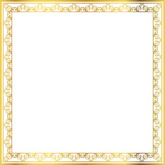Luxury golden square frame botanic garden vingate pattern