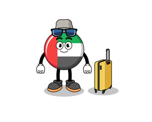 UAE flag mascot doing vacation