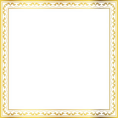 Obraz premium Luxury golden square frame botanic garden vingate pattern