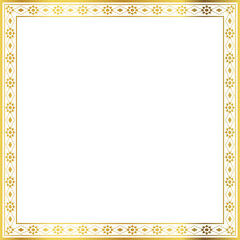 Obraz premium Luxury golden square frame botanic garden vingate pattern