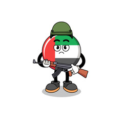 Obraz na płótnie Canvas Cartoon of UAE flag soldier