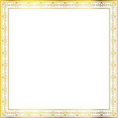 Obraz premium Luxury golden square frame botanic garden vingate pattern