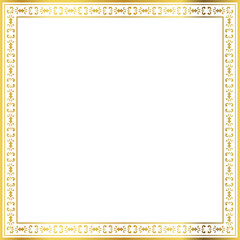 Obraz premium Luxury golden square frame botanic garden vingate pattern