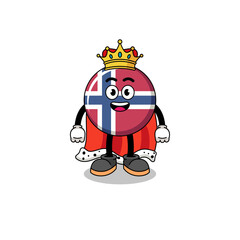Mascot Illustration of norway flag king