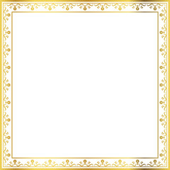 Obraz premium Luxury golden square frame botanic garden vingate pattern