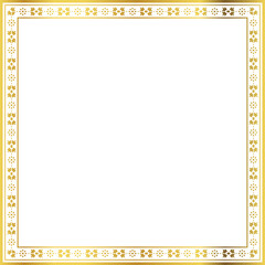 Obraz premium Luxury golden square frame botanic garden vingate pattern