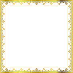 Luxury golden square frame botanic garden vingate pattern